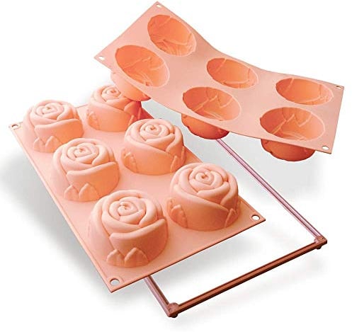 silikomart SF077 Rose Molde de Silicona Ø76 40 mm, Rosa