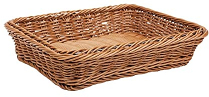 APS 40262 Korb, GN 1/2, 32,5 x 26,5 cm, Höhe 6,5 cm, mit Edelstahldraht im Rand, Polypropylen, braun