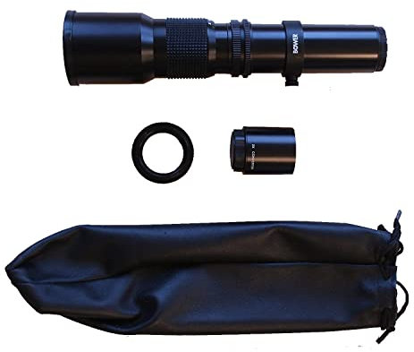 BOWER 500mm Preset Telephoto Lens for Canon dSLR XS, XSI, XT, T1i, T2i, T3, T3i, T4i, 60D, 7D, 5D Mark II5D Mark III