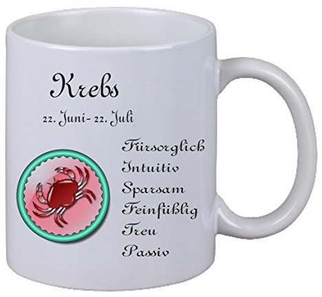 NetSpares Kaffee Tasse Sternzeichen Krebs Geschenk Weihnachten Geburtstag Familie Fun