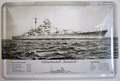 vielesguenstig-2013 Blechschild 20x30cm - Schlachtschiff Bismarck
