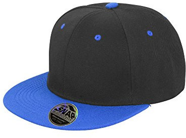 Result Core Core Bronx original flat peak-snapback dual colour cap Black/ Azure