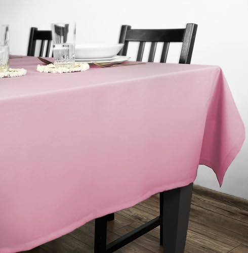 Rollmayer Tischdecke Tischtuch Tischwäsche Gastronomie Kollektion Vivid Uni einfarbig pflegeleicht waschbar 21 Farben zur Auswahl, Produkt für den täglichen Gebrauch(Puderrosa 10, 130x180cm)