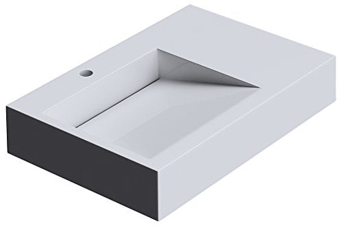 doporro Lavabo suspendido Colossum11 lavabo sobre encimera de diseño en blanco de 75 cm de ancho de mármol fundido