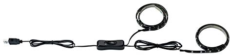 Paulmann 707.05 Function USB-Strip 2x50cm Warmweiß 2W 5V Schwarz Metall/Kunststoff 70705 Tastaturbeleuchtung TV Lichtband Lichtstreifen