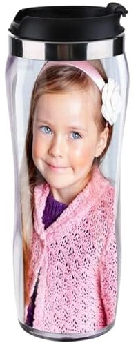 Turquoise Personalised Custom Photo Gift Thermal Mugs Coffee Tea Travel Flask Cup