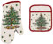 Spode Christmas Tree Oven Mitt and Pot Holder Set