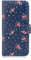 32nd Floral Series - Design PU Leather Book Wallet Case Cover for Apple iPhone XR, Designer Flower Pattern Wallet Style Flip Case With Card Slots - Vintage Rose Indigo