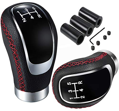 Semoss Tuning Coche Interior Pomo de Palanca de Cambios Marchas Universal 5 Velocidades con 3 Adaptadores