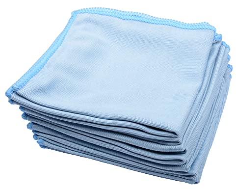 MUZOCT 8Pcs 12x12 Bayeta de Limpieza de Microfibra Paños para Espejos Vidrio de Windows Home Kitchen Car
