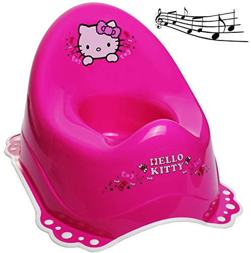 alles-meine.de GmbH Musik & Sound - Anti RUTSCH - Töpfchen/Nachttopf/Babytopf - pink - rosa Helllo Kitty - Katze Bieco - Melody - mit großer Lehne + Spritzschutz - rutsch..