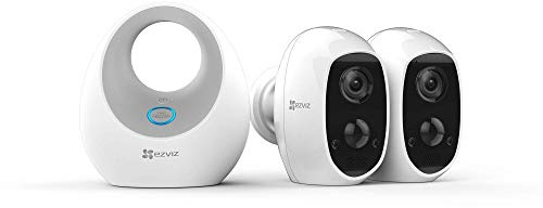 EZVIZ Twin C3A Indoor/Outdoor Battery Camera and Hub with Built-in Siren