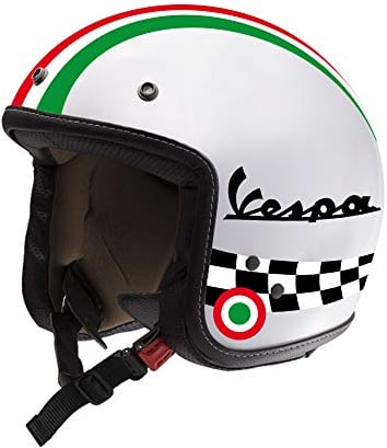 Adesivi per Casco Kit VESPA - Nero Rosso Blu Giallo Arancione Bianco - Strisce Italia Cerchio Bandiera Scacchi Helmet VINILE LUCIDO HD (Nero)