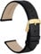WOCCI 16mm Elegantes Uhrenarmband für Damen mit Goldener Schnalle (Schwarz)