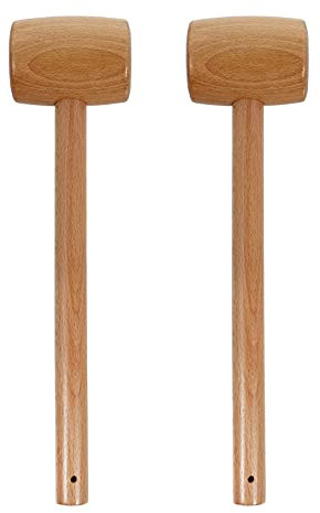 Happyyami 2stücke Holzkrabbenhämmer Aus Natürlichem Buchenholz Effiziente Meeresfrüchte-Werkzeuge Für Und Krabben Ergonomischer Griff Für Küche Und Partys
