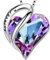 SWEETIME Halskette Damen 925 Silberkette Damen mit herzförmigem Geburtsstein Kristallanhänger, Schmuck Geschenk für Frauen am Geburtstag Valentinstag Muttertag Hochzeitstag.
