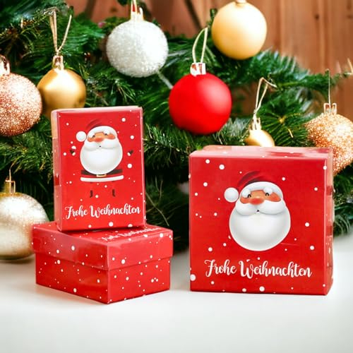 3-teiliges Set Kleine Geschenkschachteln Geschenkboxen Geschenkkarton Geschenkkartonage Frohe Weihnachten - 3 Stück