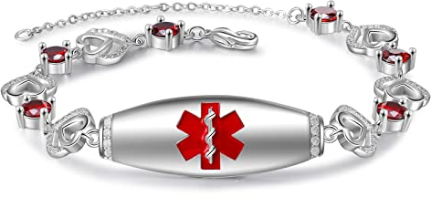 lorajewel Personalized Medical Alert Bracelet Custom Text Men and Women Bbracelet Emergency SOS Copper Bracelet Kid Father's Day Mother's Day Gift