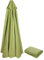 Flueyer Parasol déporté à 6 nervures de rechange en tissu imperméable pour jardin, pelouse, terrasse, arrière-cour et piscine (auvent uniquement), vert agate