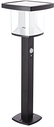 Xanlite SO1811N Borne solaire-600 Lumens-IP44-Détecteur de Mouvement-3 Modes de Fonctionnement-Blanc Froid-Acier Inoxydable + Plastique-Noir