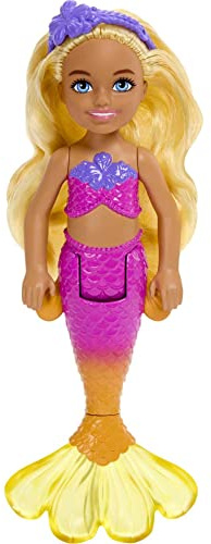 Barbie Mermaid Chelsea Doll with Wavy Blond Hair and Ombre Tail, Mermaid Toys, Headband Accessory