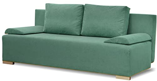 bonni Schlafsofa Ecco Plus, Sofa mit Bettkasten und Schlaffunktionn, Klappsofa, Schlafcouch, Bettsofa, Couch vom Hersteller, Couchgarnitur, Sofagarnitur (Minze)
