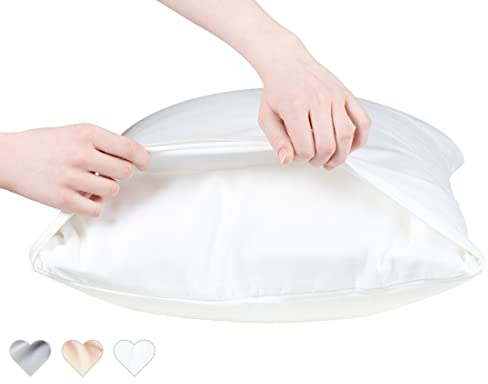 Anti-Akne-Kissenbezug, Standardgröße, 66 x 50 cm, Weiß, Umschlag-Stil – Öko-Tex-zertifiziert – Viskose-Bambus- und Modal-Mischung für glatte, atmungsaktive und feuchtigkeitsableitende Qualität