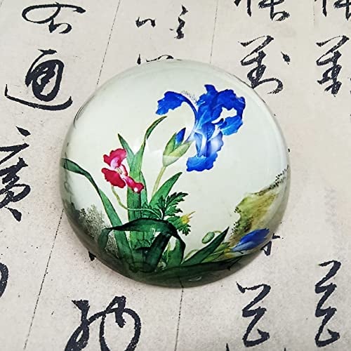 Kristallkugel Blaue Iris Halbkugel Glas Halbkugel Briefbeschwerer Heimdekoration Ornamente Kugel Miniatur Kreative Geschenke