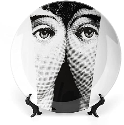Lina Cavalieri - Piatto decorativo Fornase, da appendere alla parete, con staffa e speciale gancio a molla, stile 67,6 cm