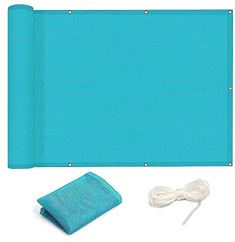 Sonnensegel 4.5 x 6 m Sonnenschutz 95% UV Schutz Sonnensegel Sonnenschutz Set mit Ösen und Seil für Garten Terrasse Camping, Blau
