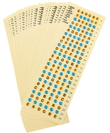 Gitarren-Griffbrett-Etiketten Aufkleber Gitarren-Lernaufkleber Leitfaden Griffbrett-Marker selbstklebend für Gitarristen