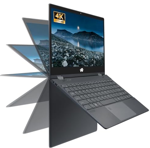 UDKED Yoga Laptop Convertible|14 Zoll Touch Display|2.5K（2560 x 1440） IPS|CPU-N95 (bis zu 3,4 GHz)|16 GB RAM|Windows 11 PRO|Inklusive Touch-Pen|Type-C(960G, Grau)