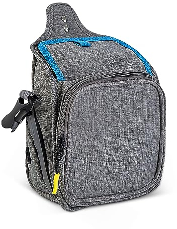 ALLSOPETS Borsa Snack per Cani, Borsa da Passeggio per Cani, Sacchetto Leccornie per Cani, con Tasche Multiple e Distributore Sacchetti per Rifiuti Cacca Incorporato, 3 Opzioni di Trasporto Grigio A