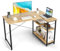 COSTWAY Schreibtisch L-Form, Computertisch mit Regal rechts oder Links, Eckschreibtisch mit Ablagefächern, Ecktisch Bürotisch für Heimbüro, kleine Räume, 120 x 88 x 74,5 cm (Natur)