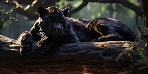 Diamond Painting Schwarzer Panther Malen Nach Zahlen Erwachsene, Diamond Painting xxl Groß 30 X 60 cm, 5D Diamant Painting Bilder Kinder, DIY Dimondpaintin Crystal Arts Craft, Wand Deko Aesthetic, i54