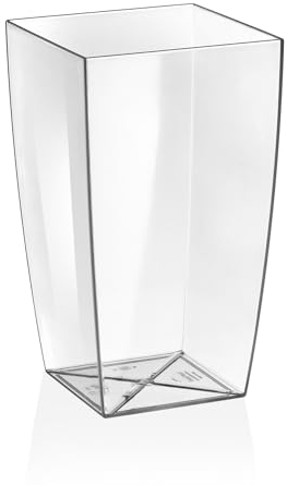 Tera vaso trasparente Algarve clear cm 20X20 altezza 35cm, fioriera per orchidee e fiori da interno ed esterno, effetto vetro ultra-trasparente (cm 20x20x35)