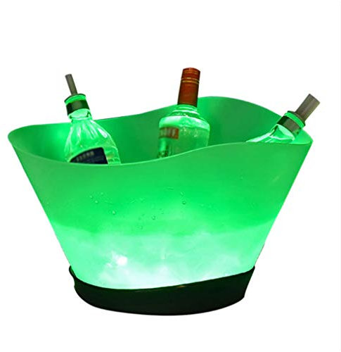 SkVLf 12L LED Transparent Rechargeable Ice Bucket for Bars and Parties - Large Capacity Champagne Chiller Box with 1200mAh Battery