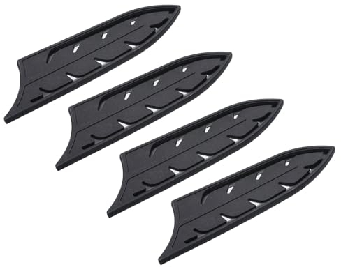 M METERXITY 4 Pack Plastic Knife Sheaths - Kitchen Knife Protectors Covers Universal Knife Guards, Apply to Kitchen Ceramic Knife (6 Inch, Black)