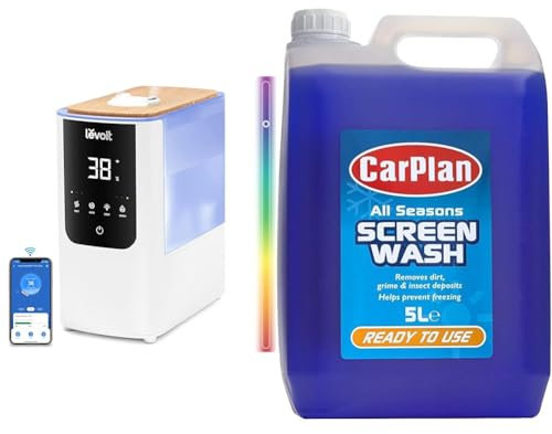 LEVOIT Smart Warm&Cool Humidifier for Bedroom 4.5L,Amazon Exclusive,Top-Fill Aroma Diffuser & CarPlan All Seasons Ready Mixed Screen Wash, 5 L