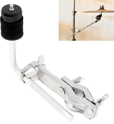 MuzcYM Soporte de metal para platillos con brazo de soporte de platillo, abrazadera de extensión para batería