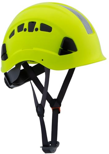 LOHASPRO Hard Hats Bauschutzhelm, ANSI Z89.1 genehmigt, OSHA-Hardhat, belüftet, für Herren, Arbeiter, Neongrün, Schutzhelm mit Kinnriemen, Baumklettern, Rettung, Baumpflegerhelm (P3, Limettengrün)