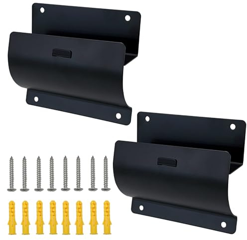 Happyiren Ladder Hooks for Garage Storage, Heavy Duty Ladder Bracket Wheelbarrow Hanger, Versatile Wall-Mounted Holder for Folding Chairs Stroller Wheelchair Bicycle Organization - 2 Pack