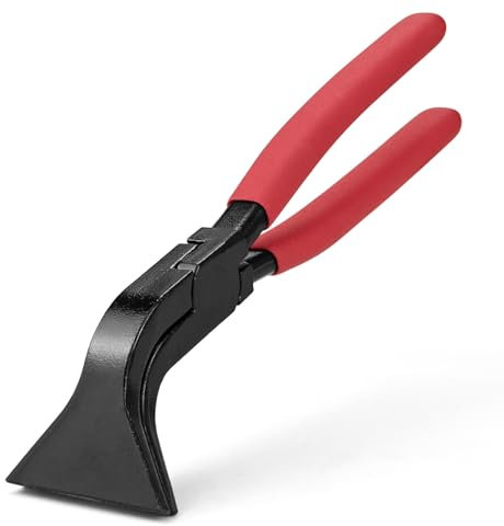 Falzzange 45°, Abkantzange Blechzange Abgewinkelt Gebogen Abkantzange Biegezange Blechzange mit Rutschfestem Griff 60mm Maulbreite, Rot