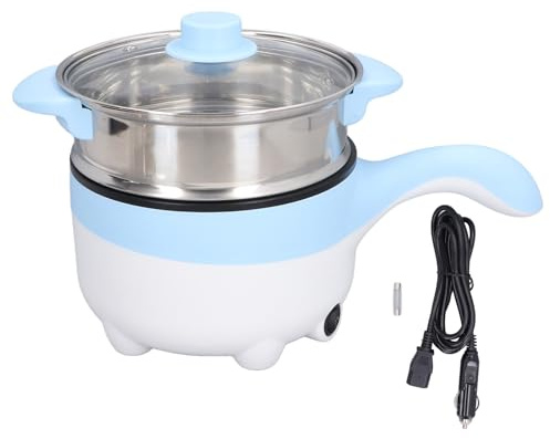 Casserole électrique portable 24 V pour voiture, revêtement en céramique pour camping, camping-car, en acier inoxydable