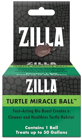 Zilla Pet Turtle Miracle Ball, Odor and Sludge Remover, for Cleaner and Healthier Turtle Habitats and Aquariums, Treats up to 50 Gallons
