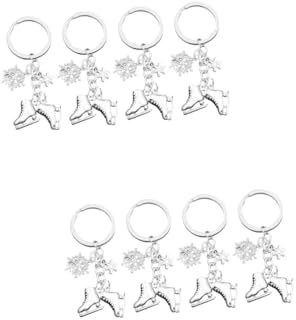 OATIPHO Schlittschuh SchlüSselanhäNger Schneeflocken, Schlittschuhe Design, TaschenanhäNger Aus Zinklegierung, 8 StüCk Silber Winter Christmas Decoration