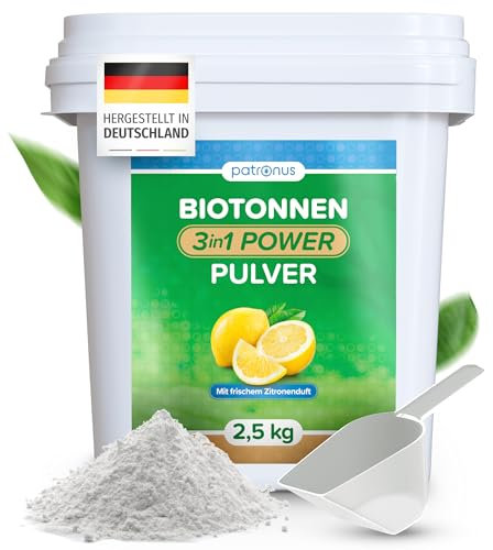 Biotonnenpulver bei Maden und Geruch 2,5kg [Vorteilspack] - effektiver Schutz vor Maden in der Mülltonne, verhindert Schimmel und Feuchtigkeit, biologisch abbaubar für kompostierbare Abfälle
