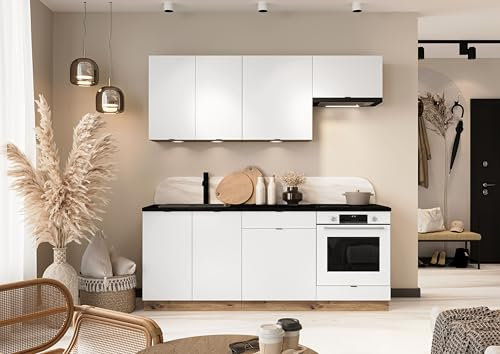 Genérico Cocina Completa Muebles de 200 cms Color Blanco Mate ref-44