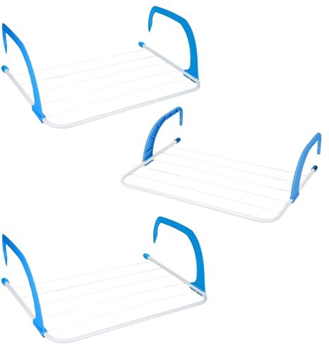 ADEPTNA 5 BAR Foldable Radiator Clothes Drying Rack with Adjustable Arms Towel Holder with Rustproof Coating – Indoor Over Radiator Airer, Space-Saving Caravan Home Clothes Dryer (PACK OF 3)