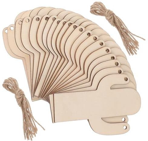 Lurrose Kaktusförmige Holzscheiben 20 Stück - Unbehandelte Diy Bastelrohlinge Für Kreative Partydekorationen Und Geschenke 10X6.4Cm